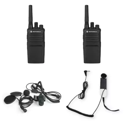 2 x MOTOROLA XT420 + HS-1 SETTI + TIKKARIKUULOKE, AUTOKOLUN MOOTTORIPYÖRÄ KOULUTUKSEEN - PMR446 TARJOUSPAKETIT - 140400 - 1