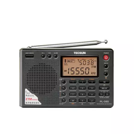 PL-380 DSP MAAILMANRADIO, AA-PARISTO, USB LATAUS, ETM - Maailmanradiot 0,1-30MHz - 401030 - 1