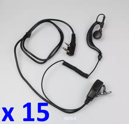15 x HED-03 HEADSET WOUXUN, ROXTONE, BAOFENG, KENWOOD ... - Kenwood 2-pin headsetit - 140691 - 1