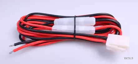 2m VIRTAKAAPELI T-LIITTIMELLÄ JA SULAKKEILLA 15A, ANYTONE, WOUXUN ... - Virta- ja välijohdot, sekä liittimet - 309021 - 1