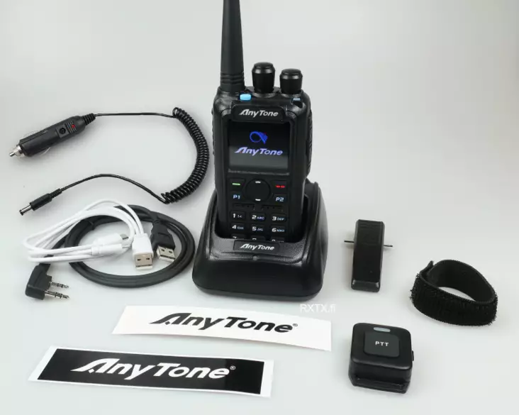 ANYTONE AT-D878UV APRS PLUS II BT VHF/UHF DIGITAL RA-RADIOPUHELIN UUSIN MALLI + tupsyt 12V - 4m/2m/70cm amatööriradiot 70-434MHz - 104031 - 1