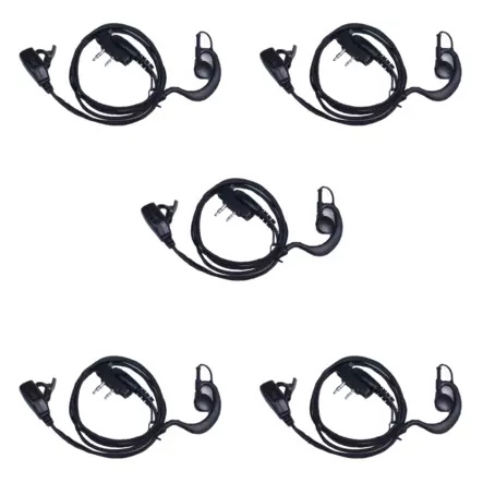 5 x HED-58 HEADSET WOUXUN KG-T58, R59, Q336 LUKITTAVA, VESITIIVIS - Kenwood 2-pin headsetit - 140692 - 1