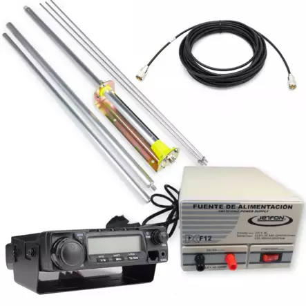 KYLÄRADIOPAKETTI ANYTONE AT-588 RHA68 + BM70 DUAL 68-72MHz tukiantenni + PC-F7 virtalähde + kaapeli 10M - Kyläradio RHA68 paketit 67-72MHz - 140275 - 1