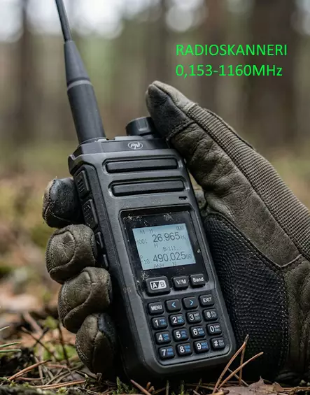 HAM27 RADIOSKANNERI 0,153 - 1160MHz, 999 muistia, SPECTRIANALYSAATTORI, AKKU 2600mAh - Radioskannerit 0,5-3000MHz - 402036 - 1