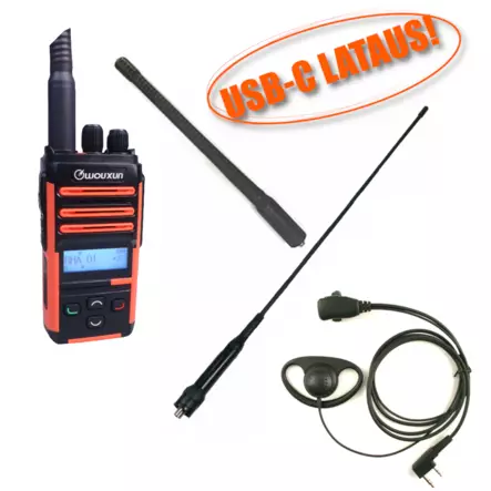 WOUXUN R59 RHA68 METSÄSTYS VHF + HEADSET + 2 x ANTENNIA + USB-C RADION KYLJESSÄ - RHA68 TARJOUSPAKETIT - 140208 - 1